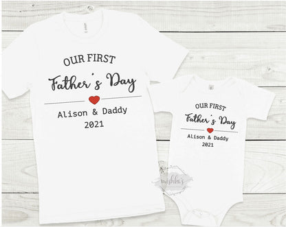 Our First Father’s Day 2021 Matching Set ,Father Daughter matching Shirt , Happy 1st Father’s Day , Matching Father’s Day TShirt