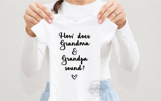 Pregnancy Announcement Onesie| Pregnancy reveal Grandparents | Pregnancy Announcement Bodysuit | Custom Baby Bodysuit | Grandparents