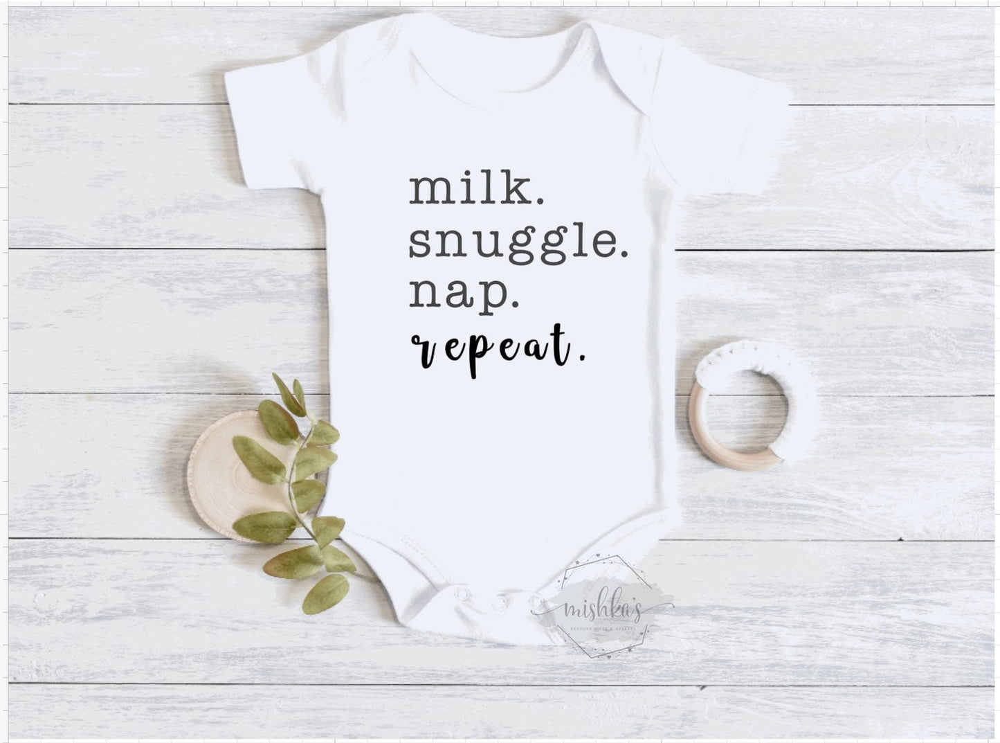 Milk Snuggle Nap repeat Baby Onesie| Baby gift | Custom Baby Bodysuit | Personalised Bodysuit | Newborn Gift | Baby boy Personalised Shirt