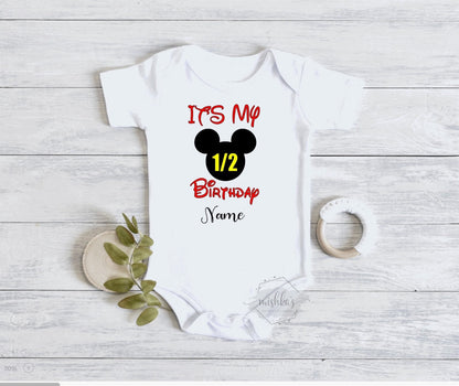 Half Birthday Onesie| Half  Birthday Shirt| Custom Baby Bodysuit | Personalised Birthday Outfit | Half Birthday |half Birthday Onesie