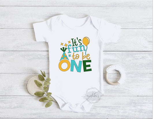 Fun to be One Baby Onesie| First Birthday Shirt| Custom Baby Bodysuit | Personalised Birthday Outfit | First Birthday |First Birthday Onesie